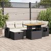 vidaXL Salon de jardin avec coussins 8 pcs noir r&eacute;sine tress&eacute;e acacia