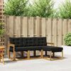vidaXL Ensemble de canap&eacute;s d'ext&eacute;rieur 4 pcs Naturel et Noir