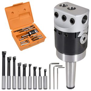 vidaXL Jeu d'outils d'al&eacute;sage 15 pcs 50 mm T&ecirc;te d'al&eacute;sage F1-12 MT2-M10