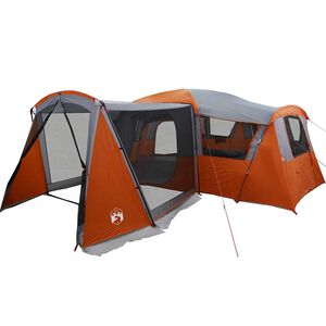 vidaXL Tente familiale 20 personnes Gris et orange 745 x 700 x 217 cm
