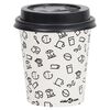 vidaXL Tasses &agrave; caf&eacute; en papier et couvercles 200 ml 100 pcs Blanc/noir