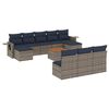 vidaXL Ensemble de canap&eacute; de jardin 11 pcs avec coussins gris r&eacute;sine tress&eacute;e