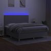 vidaXL Sommier &agrave; lattes de lit et matelas et LED Gris clair 160x200 cm
