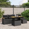 vidaXL Salon de jardin 6 pcs avec coussins noir r&eacute;sine tress&eacute;e