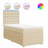 vidaXL Sommier &agrave; lattes de lit et matelas Cr&egrave;me 90x190 cm Tissu