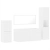 vidaXL Ensemble de meubles salle de bain 4 pcs blanc bois d'ing&eacute;nierie