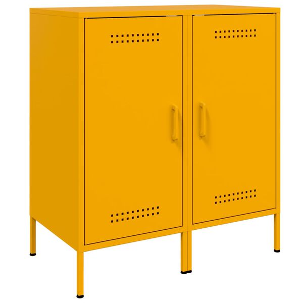 vidaXL Buffets 2 pcs jaune moutarde 36x39x79 cm acier