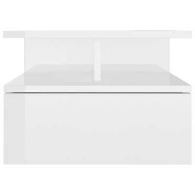 vidaXL Tables de chevet 2 pcs Blanc brillant 40x31x27 cm Aggloméré