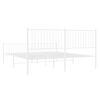 vidaXL Cadre de lit m&eacute;tal sans matelas et pied de lit blanc 183x213 cm