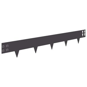 vidaXL Bordure de Pelouse 50 pc 100 x 15 cm Acier Noir