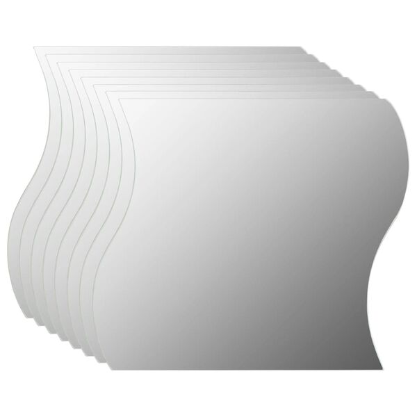 vidaXL Miroir mural 8 pcs 20 x 20 cm Ondul&eacute; Verre