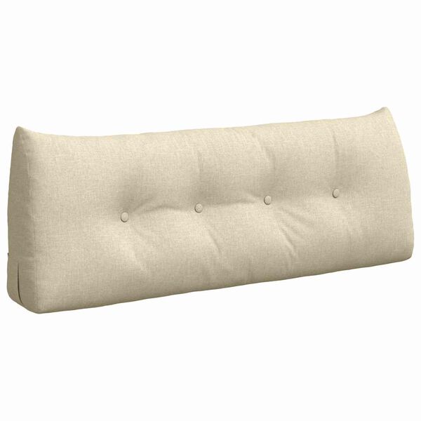 vidaXL Coussin de Dos Cr&egrave;me 120 x 24 x 50 cm tissu