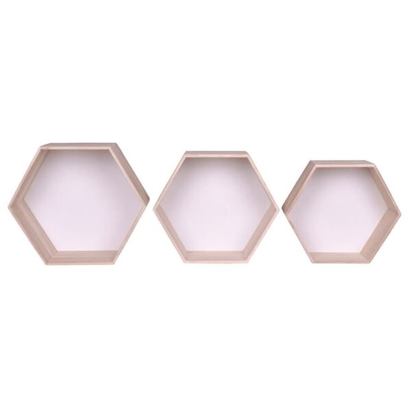 House Nordic &Eacute;tag&egrave;res 3 pcs Eva Blanc et naturel