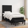 vidaXL Sommier &agrave; lattes de lit avec matelas Noir 90x190 cm Tissu