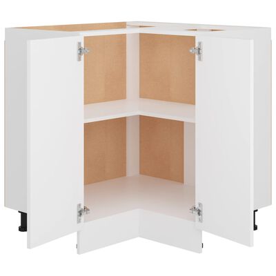 vidaXL Armoire de plancher d'angle blanc 75,5x75,5x81,5 cm bois