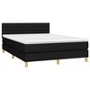 vidaXL Sommier &agrave; lattes de lit avec matelas LED Noir 140x200 cm Tissu