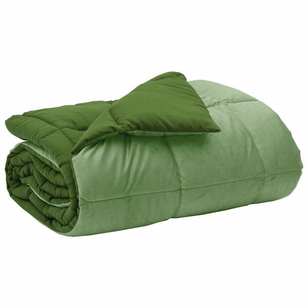 vidaXL Duvet d'hiver Matelass&eacute; Vert 200 x 220 cm Microfibre