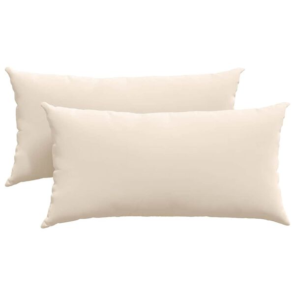 vidaXL Coussins de canapé 2 pcs Beige 80 x 40 cm tissu