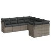 vidaXL Salon de jardin 8 pcs avec coussins gris r&eacute;sine tress&eacute;e