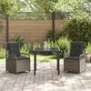 vidaXL Ensemble de salle &agrave; manger pour jardin 3 pcs Gris polyrotin