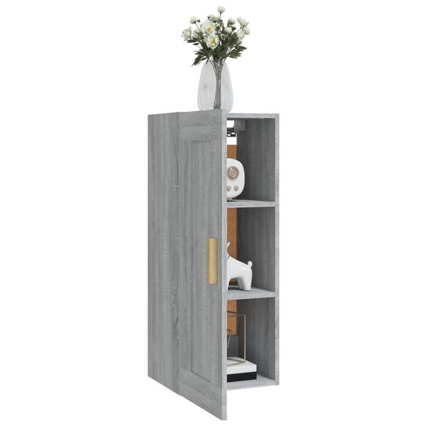 vidaXL Armoire murale Sonoma gris 35x34x90 cm Bois d'ingénierie
