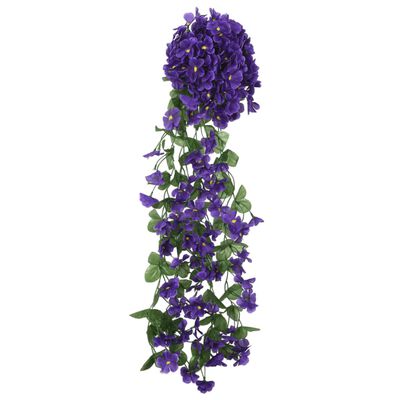 vidaXL Guirlandes de fleurs artificielles 3 pcs violet foncé 85 cm