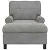 vidaXL Chaise longue avec coussin Gris clair 91 x 157 x 91 cm Velours