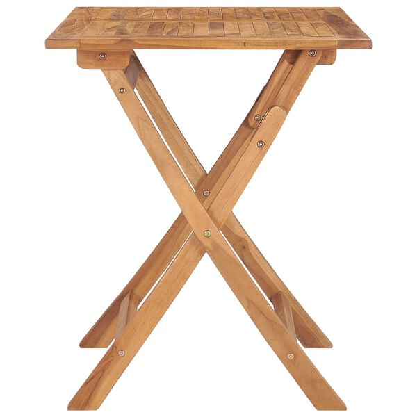 vidaXL Table &agrave; d&icirc;ner pliable de jardin 90x60x75 cm Bois de teck solide