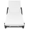 vidaXL Chaise longue avec coussin et table Résine tressée Noir