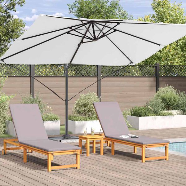 vidaXL Parasol Roma à Bras Déporté Beige et Noir 352 x 251 x 260 cm