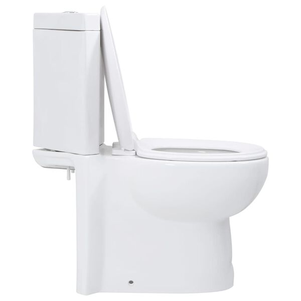 vidaXL Toilette d'angle en céramique pour salle de bains blanc