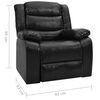 vidaXL Canap&eacute; inclinable Noir Similicuir