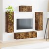 vidaXL Ensemble meuble TV 4 pcs Ch&ecirc;ne fum&eacute; Bois d'ing&eacute;nierie