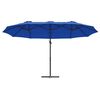 vidaXL Parasol cantilever de jardin bleu azur 372 x 198 x 243 cm