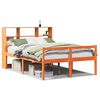 vidaXL Lit bibliothèque sans matelas cire marron 135x190cm bois massif