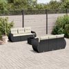 vidaXL Salon de jardin 7 pcs avec coussins noir résine tressée