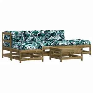 vidaXL Salon de jardin 6 pcs avec coussins bois de pin imprégné