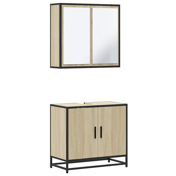 vidaXL Ensemble de meubles de salle de bain 2 pcs chêne sonoma