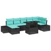 vidaXL Ensemble de canap&eacute; de jardin 8 pc polyrotin