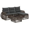 vidaXL Ensemble de canap&eacute; de jardin 5 pc Gris et Gris fonc&eacute; polyrotin