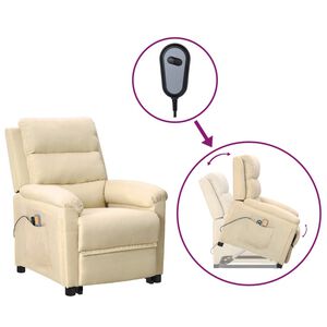 vidaXL Fauteuil de massage Cr&egrave;me Tissu