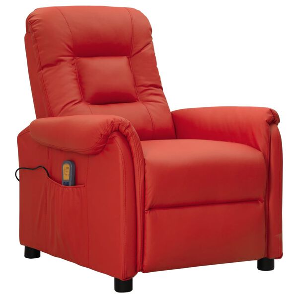 vidaXL Fauteuil de massage Rouge bordeaux Similicuir