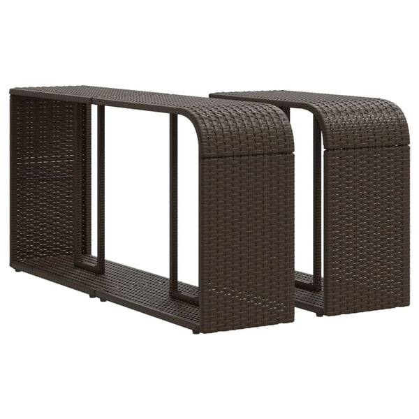 vidaXL &Eacute;tag&egrave;res de rangement 2 pcs marron r&eacute;sine tress&eacute;e