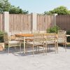 vidaXL Ensemble &agrave; manger de jardin et coussins 9 pcs beige Poly rotin