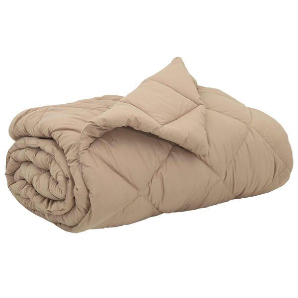 vidaXL Duvet complet toute l'ann&eacute;e Taupe 220 x 260 cm Microfibre