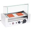 vidaXL Grill à hot-dogs à 5 rouleaux avec couvercle en verre 1000 W