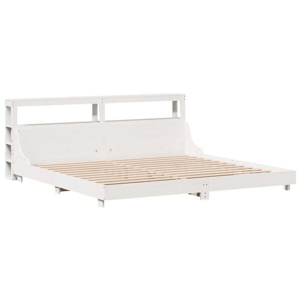 vidaXL Cadre de lit sans matelas blanc 200x200 cm bois massif de pin