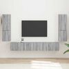 vidaXL Ensemble meuble TV 4 pcs Gris Sonoma Bois d'ing&eacute;nierie