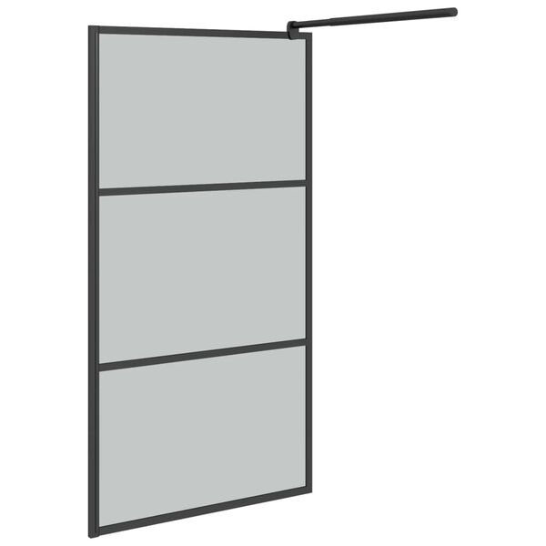 vidaXL Paroi de douche 115x195 cm Verre ESG fonc&eacute; Noir