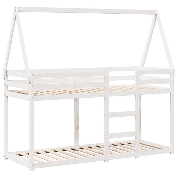 vidaXL Lit superposé sans matelas blanc 90x190 cm bois de pin massif